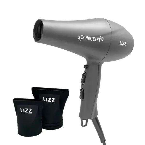 Secador Profissional Concept Cinza 2300W Lizz Secador Profissional Concept Cinza 2300W Lizz